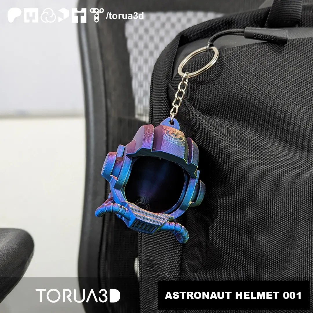 Astronot Kaskı Keychian 001 - Yerinde Baskı - STL Dosyası