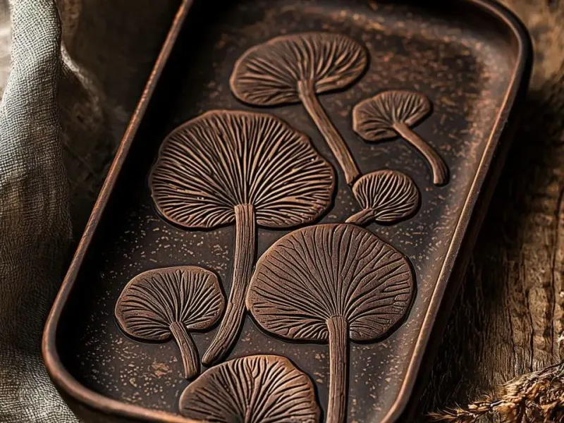 3D Mushroom Tray with Detailed Embossed Design