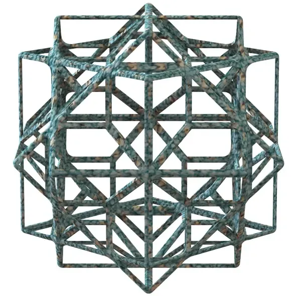 Wireframe Shape Compound of Three Cubes