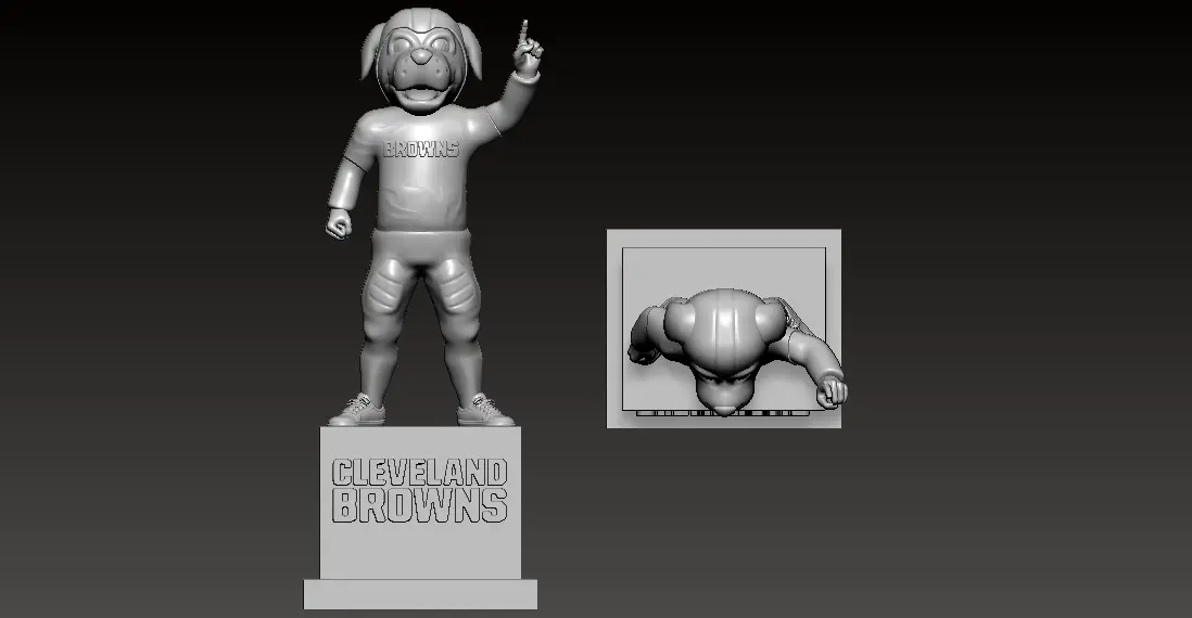 NFL - CLEVELAND BROWNS FOOTBALL MASCOT STATUE - 3D PRINT