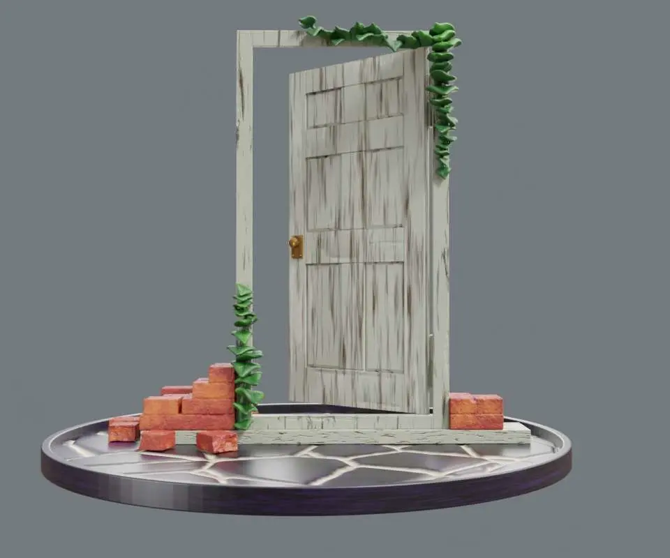 Suzume Portal Door Diorama Miniatura Fan Art