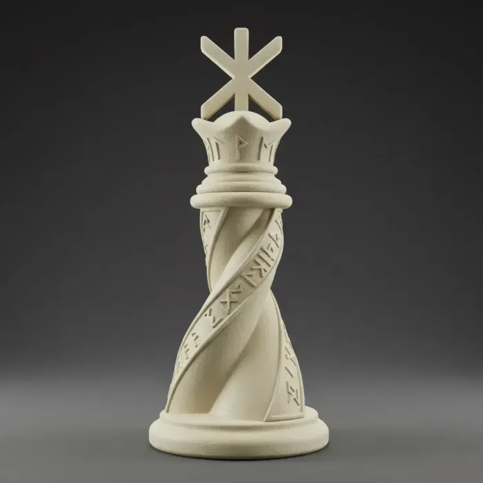 Queen Rune 3D Printer Files | 3MF File | Queen chess piece: Rune of Dawn - Spiral ...