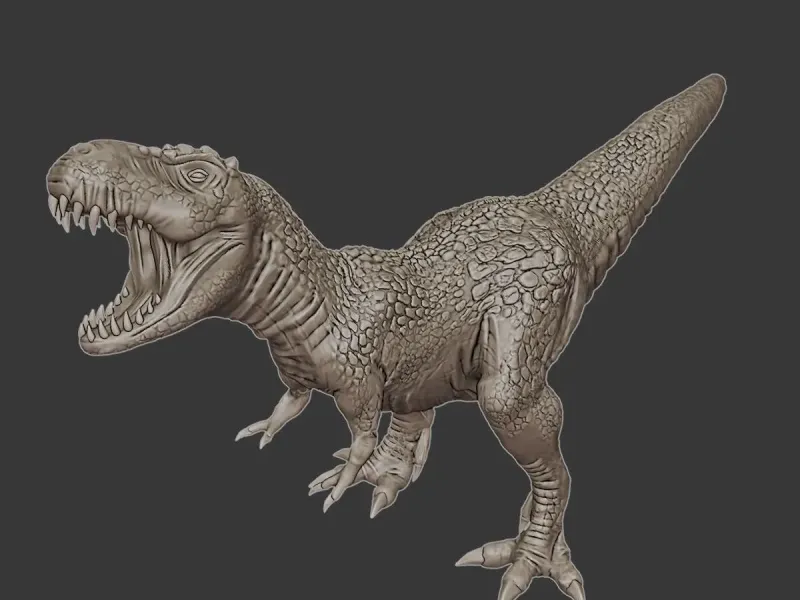 Scary Tyrannosaurus Rex 3D Model – Horror Dinosaur Monster P