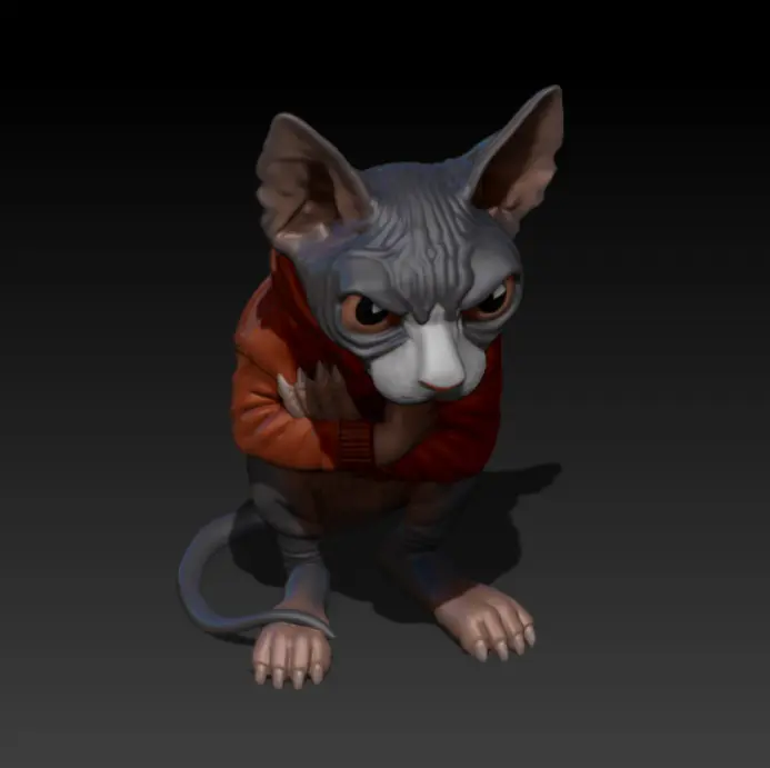 Other STL Download - SPHYNX WITH JACKET AND DRAWSTRINGSby Bacterio Desing3D