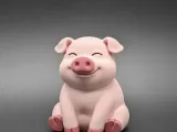 Happy Pig Figurine – Cute Smiling Cartoon 3D Printable Model-0