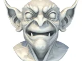 Dark Gargoyle Head Sculpture – Fantasy Monster Model-1