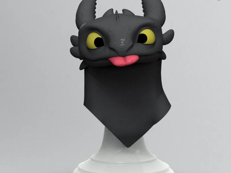 Toothless Night Fury – Playful Bust STL