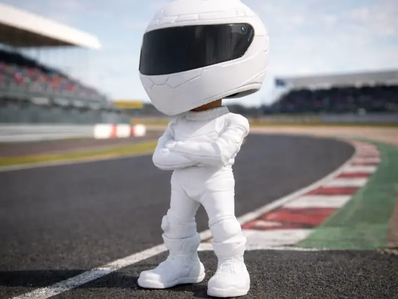 🏁 Mini Track Champion – Racing Helmet Figure STL 🏎️