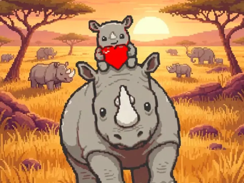 Rhino and son: Fathers day keychain