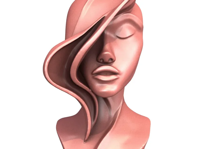Abstract Woman Portrait Sculpture - 3D Model