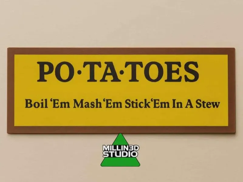 POTATOES Sign Lord of the rings LOTR Hobbit wall art