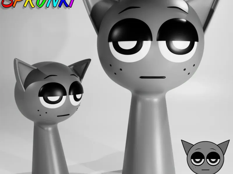 GRAY SPRUNKI INCREDIBOX GREY | Sprunki 3D Model STL Fan Art