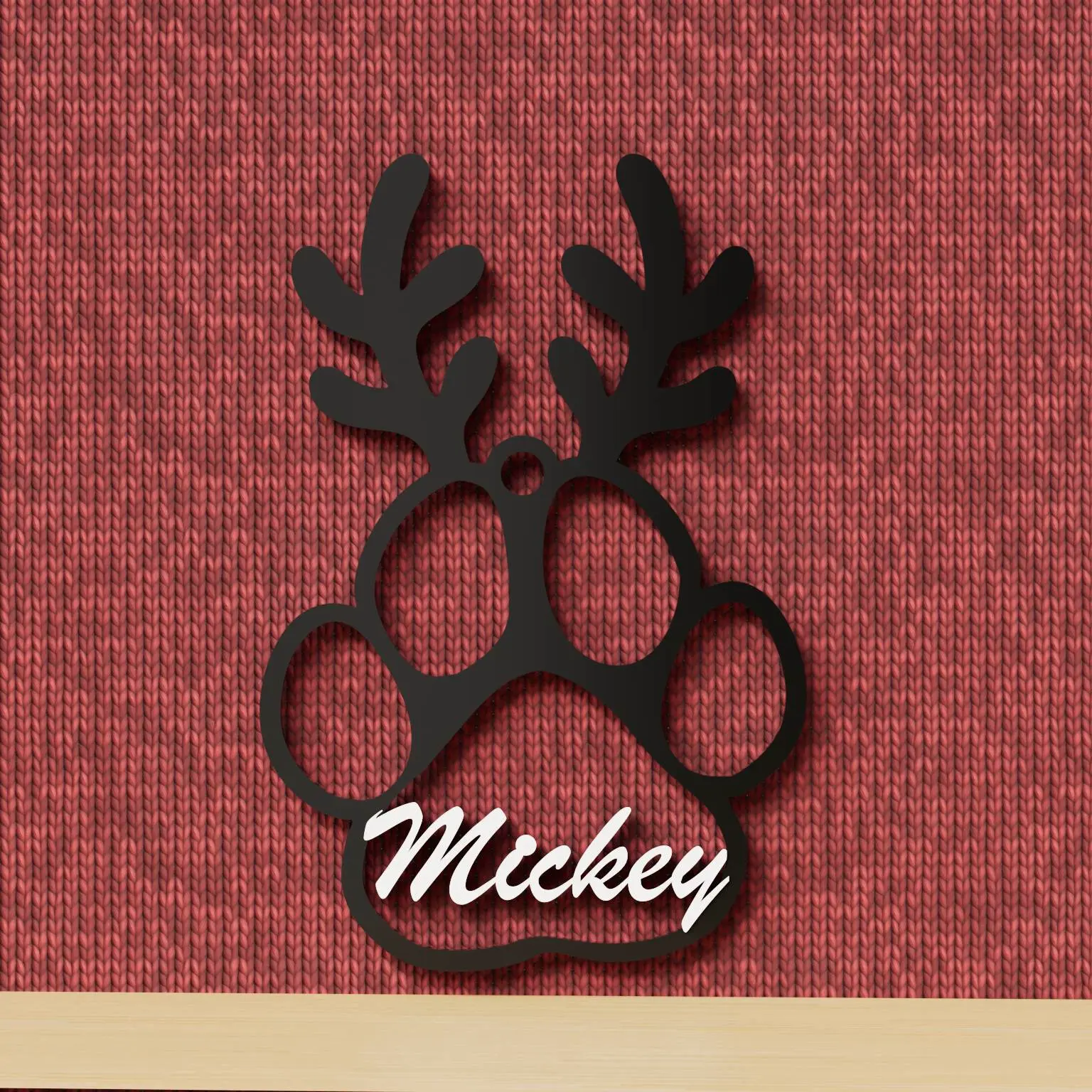 Christmas ornament - dog paw with custom name