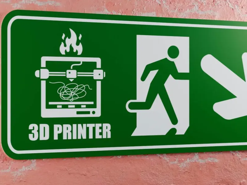 3D-Drucker-Notfall-Schild - Pfeil rechts nach unten-rechts