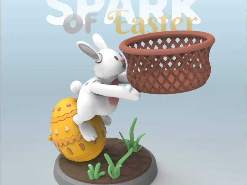 SPARK OF EASTER - Recipiente para artigos com desenho do coelhinho da Páscoa