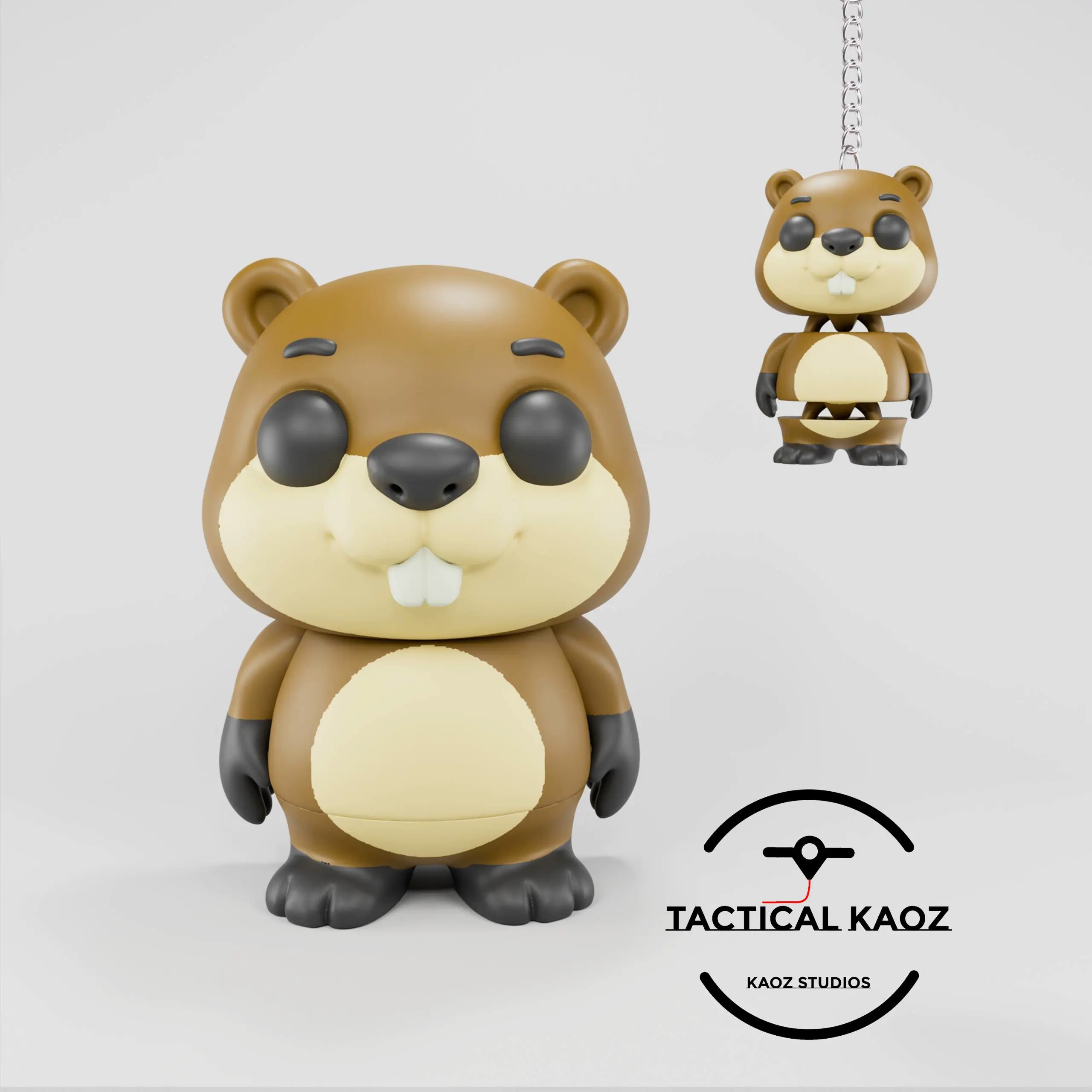 Flexy Beaver Figurine + Keychain
