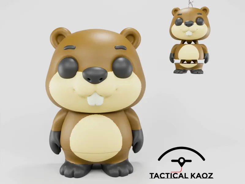Flexy Beaver Figurine + Keychain
