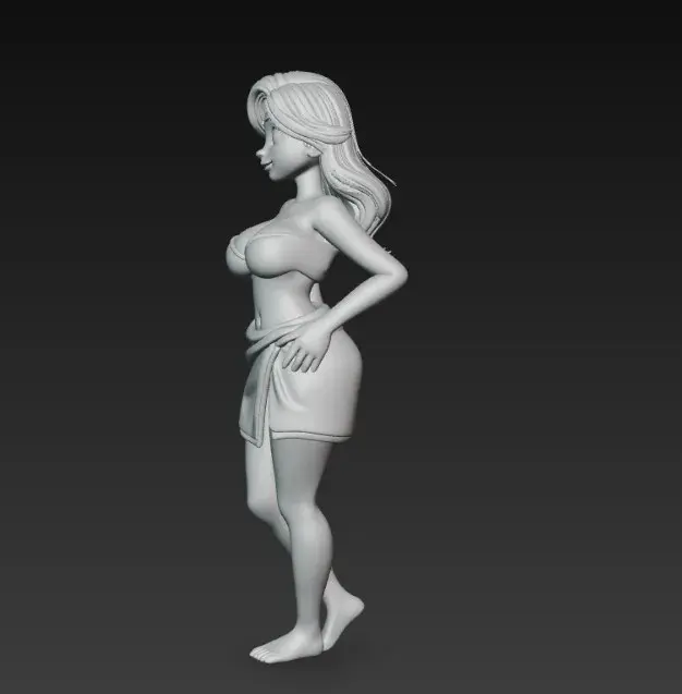 sexy girl with big breasts in bath towel