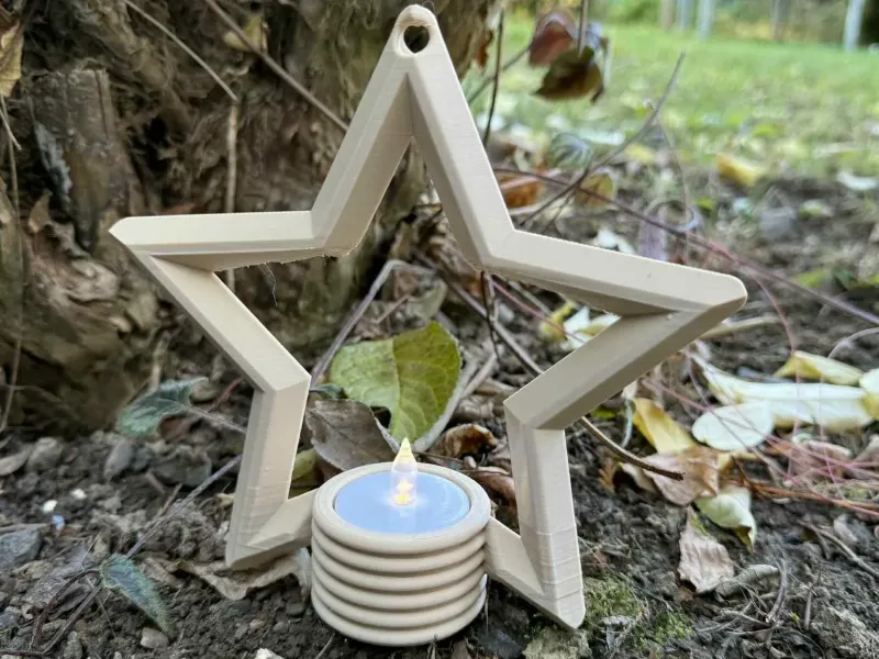 Suporte de vela em forma de estrela para o Natal
