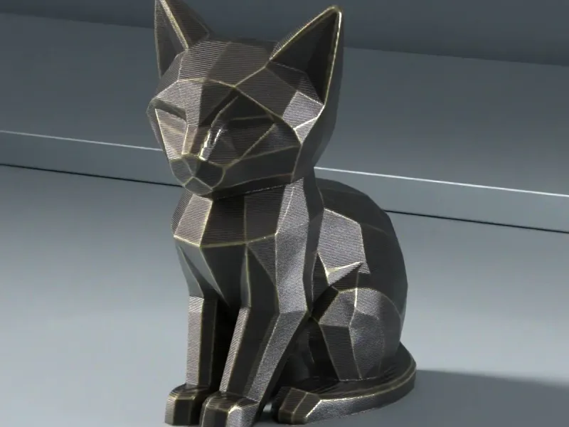 Kitten Figurine – Geometric Kitten Sculpture