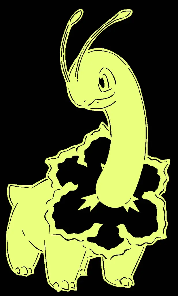 154 Meganium stencil + 2D