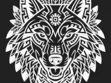 Aztec Wolf CNC Wall Art SVG STL-8