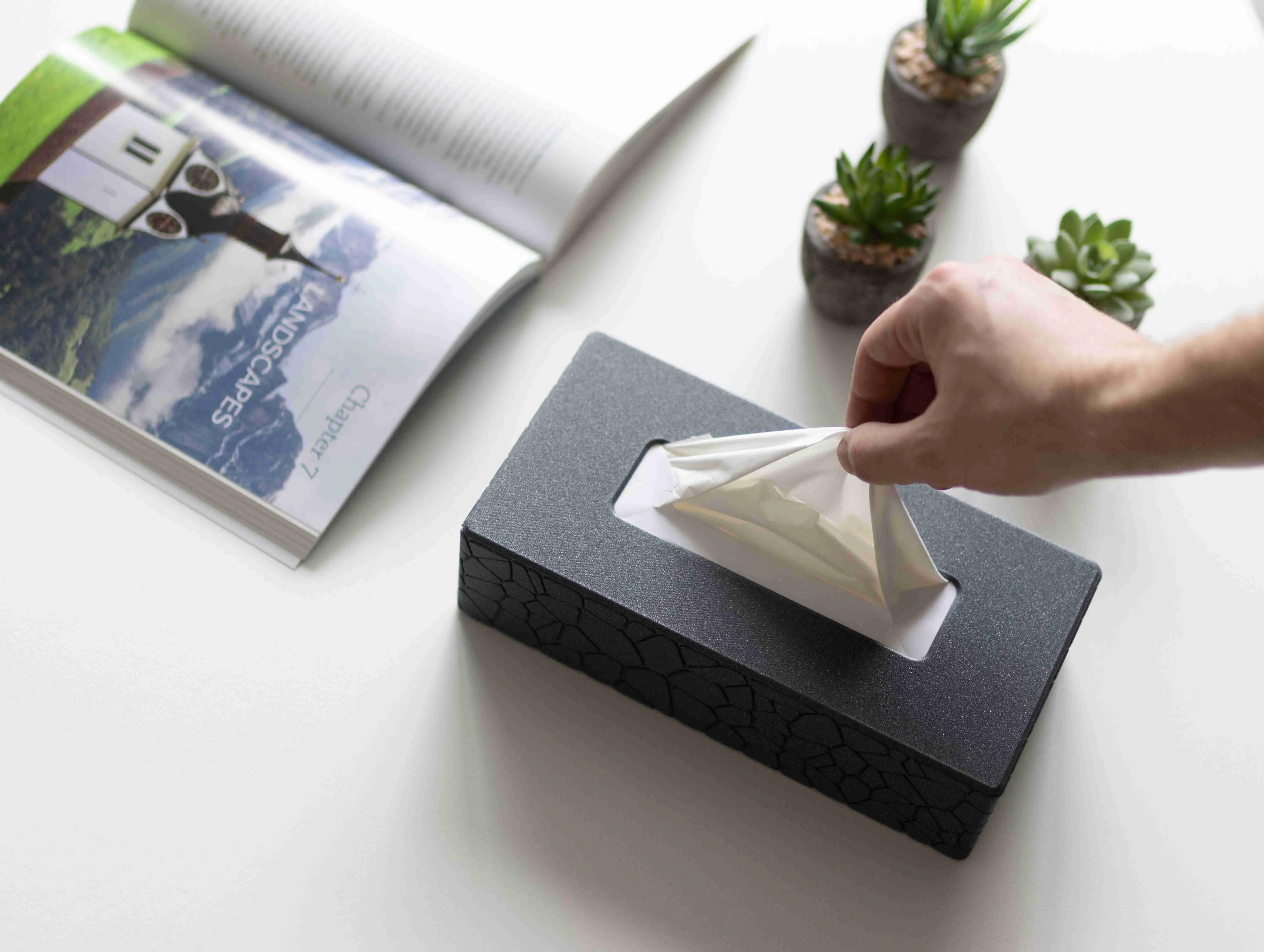 Tissue Box Cover #1 - curved Stone Pattern