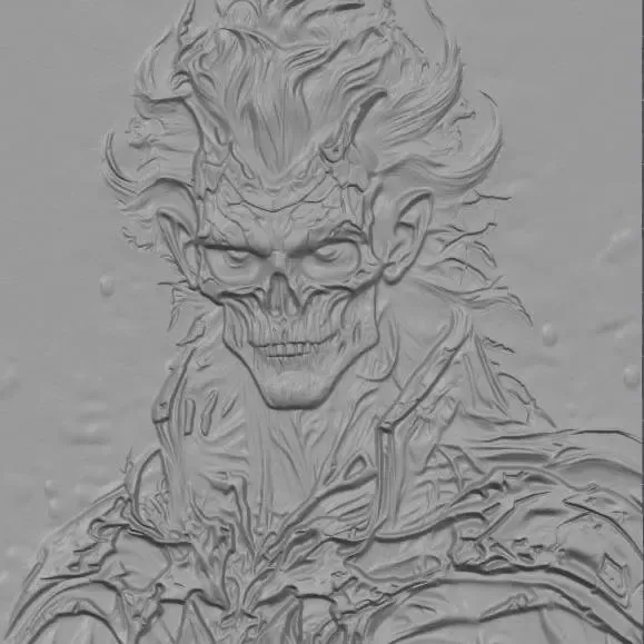 Draeven Skullforge - relief sculpture