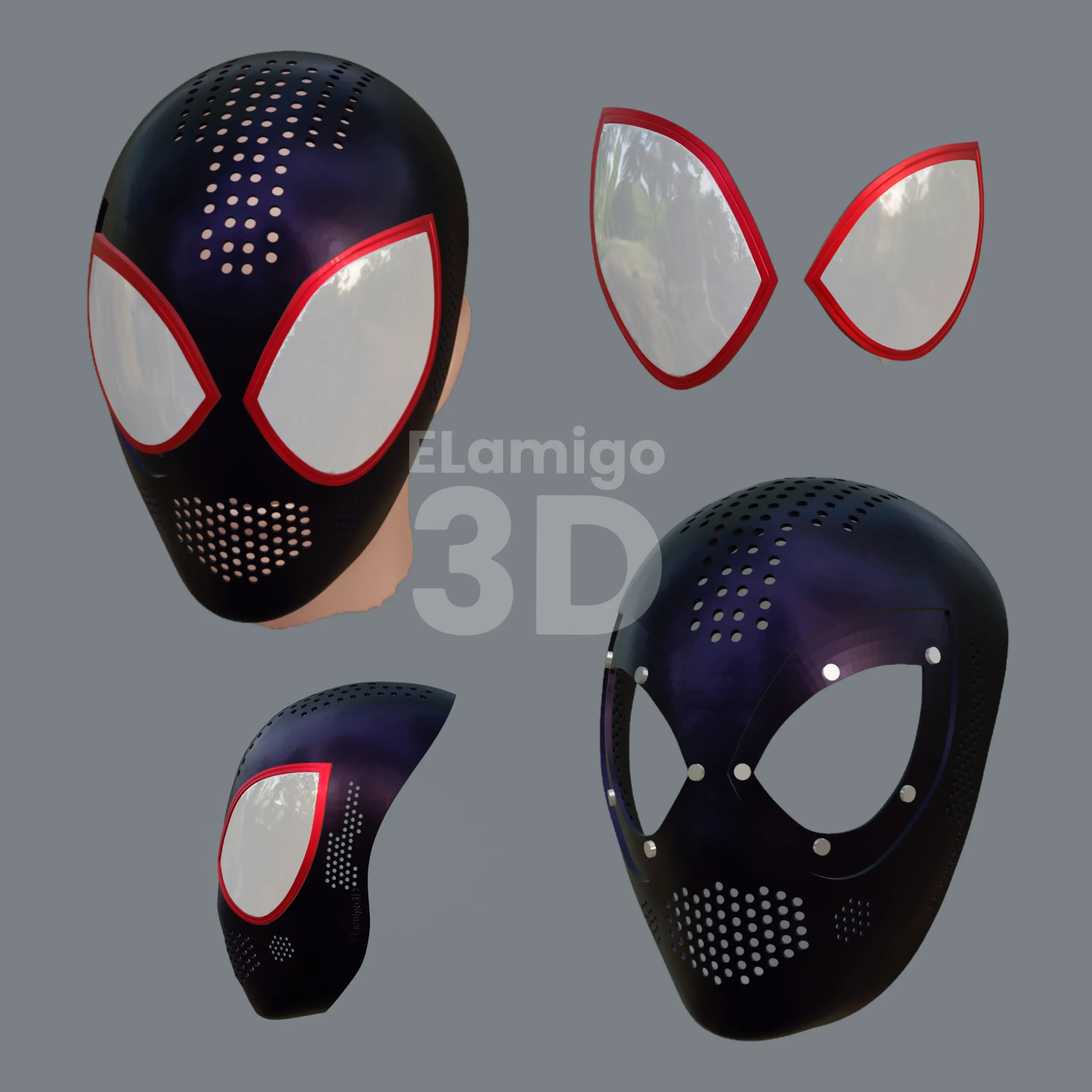 Spiderman Miles Morales Faceshell (STL Files)