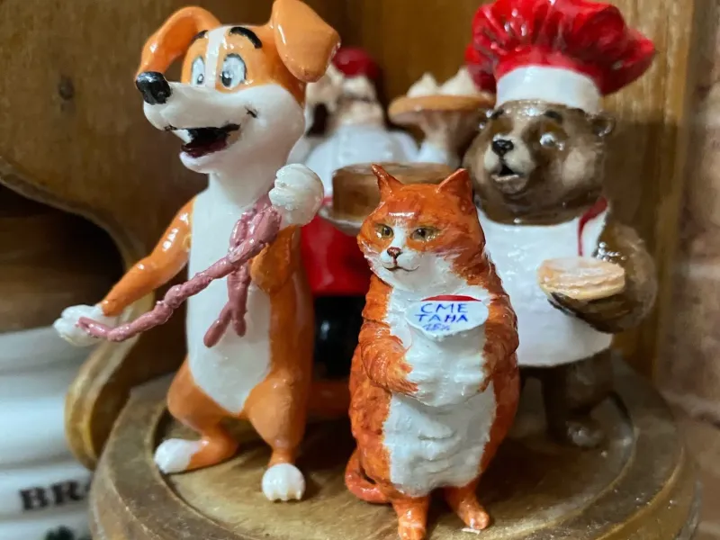 Фигурки, собака , кот, медведь, повар