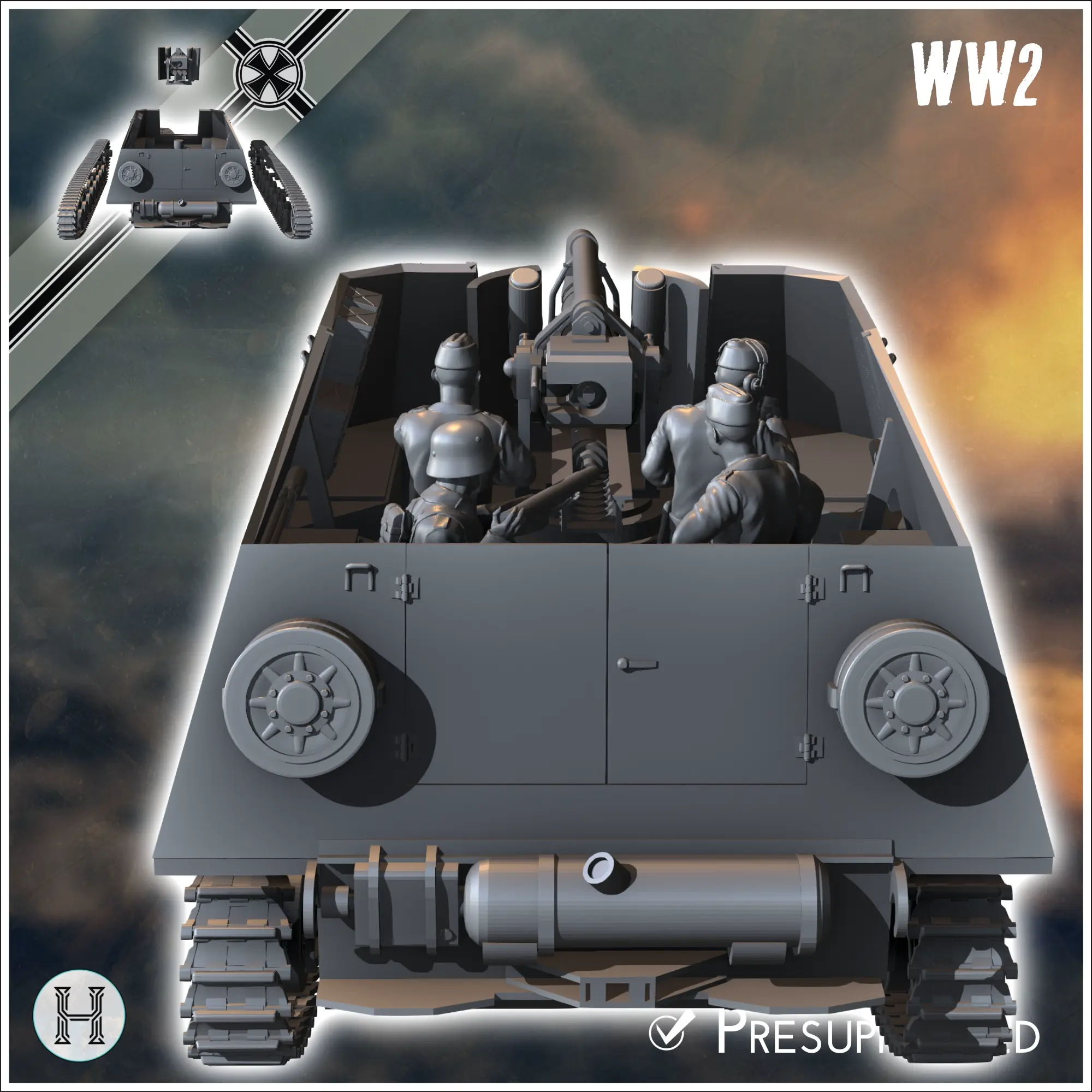 Hummel-Wespe 105mm SPG - miniatures ww2 vehicle tabletop sce | 3D ...