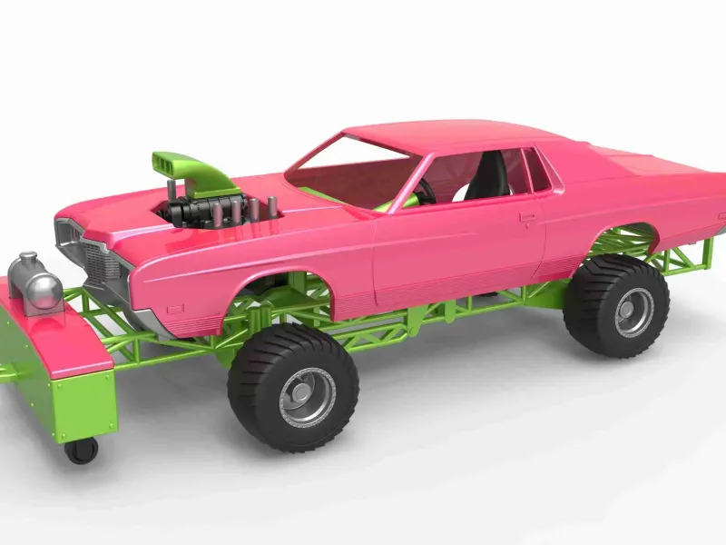 Pulling truck 4wd with Car shell Scale 1:25