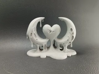 Moon Embrace Heart – Dark Romantic Decorative Ornament