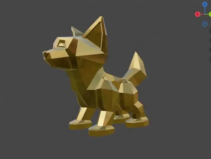 Dog - Puppy Chibi Statue Lowpoly