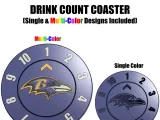 Baltimore Ravens Drink Count Coaster (Single +Multi Color)-3