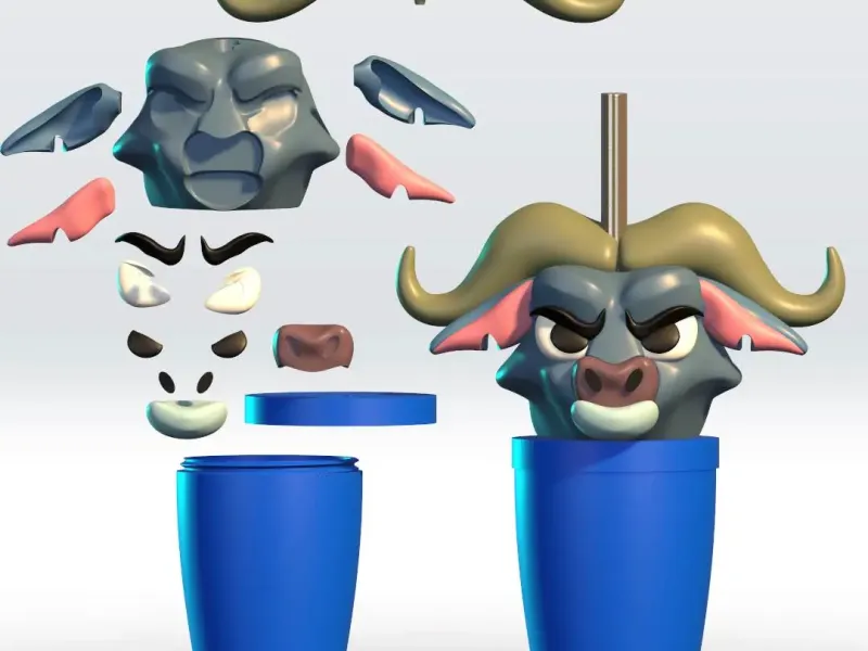 Milkshake Zootopia 2 Chief Bogo STL 3D Model Multipart
