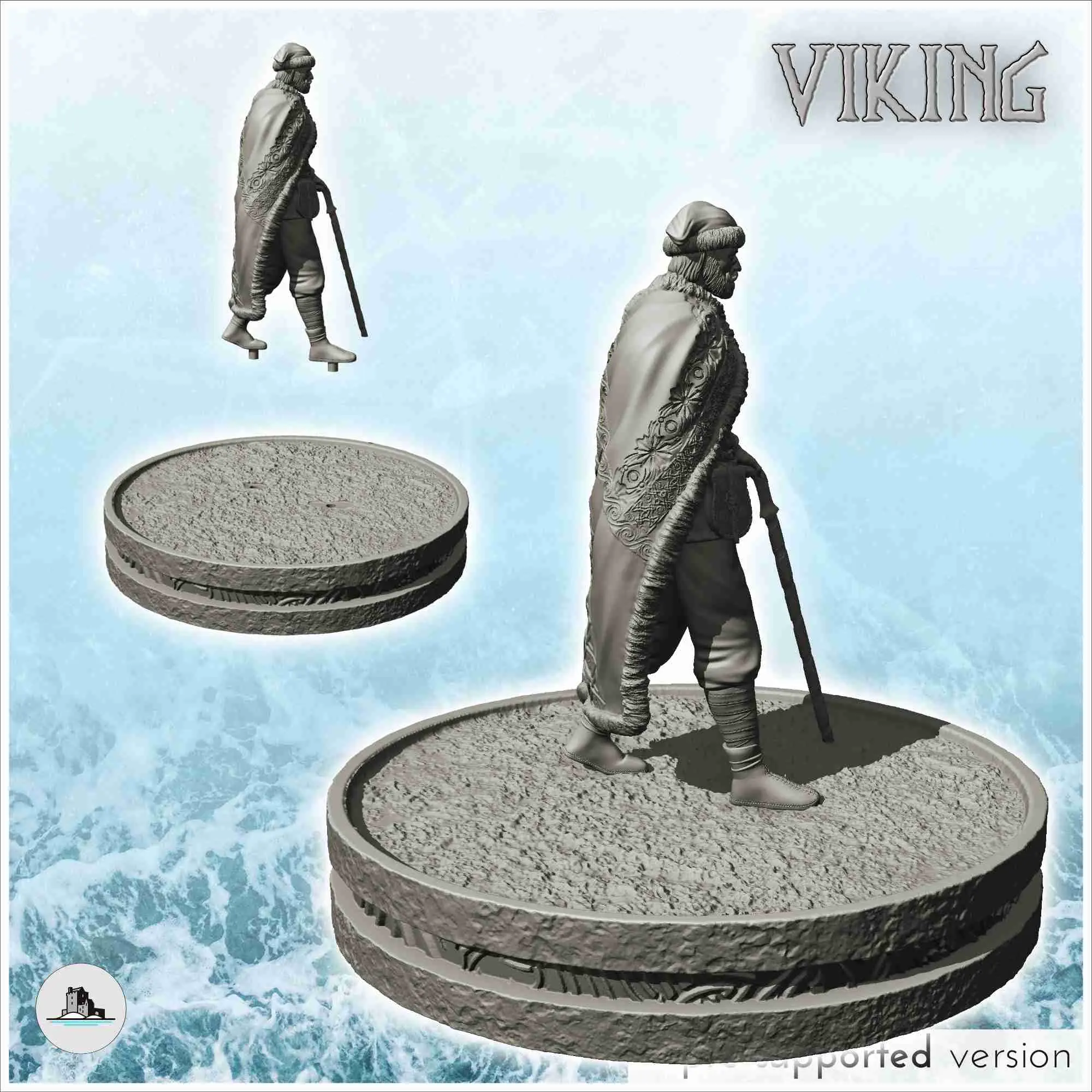 Aristocrata viking com manto de pele de fera e bengala (14) - cenário