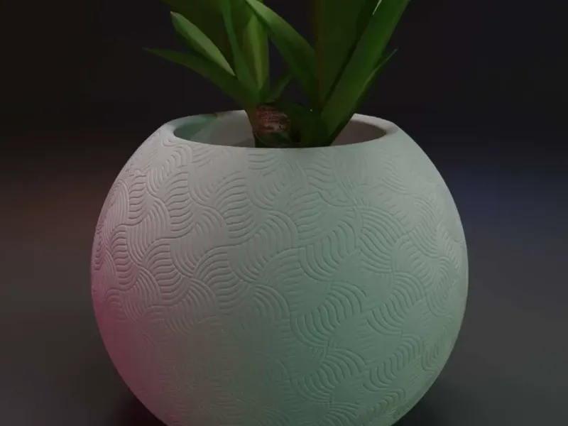 Asian Sphere Flower Pot