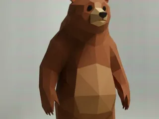 Urso em pé - low poly