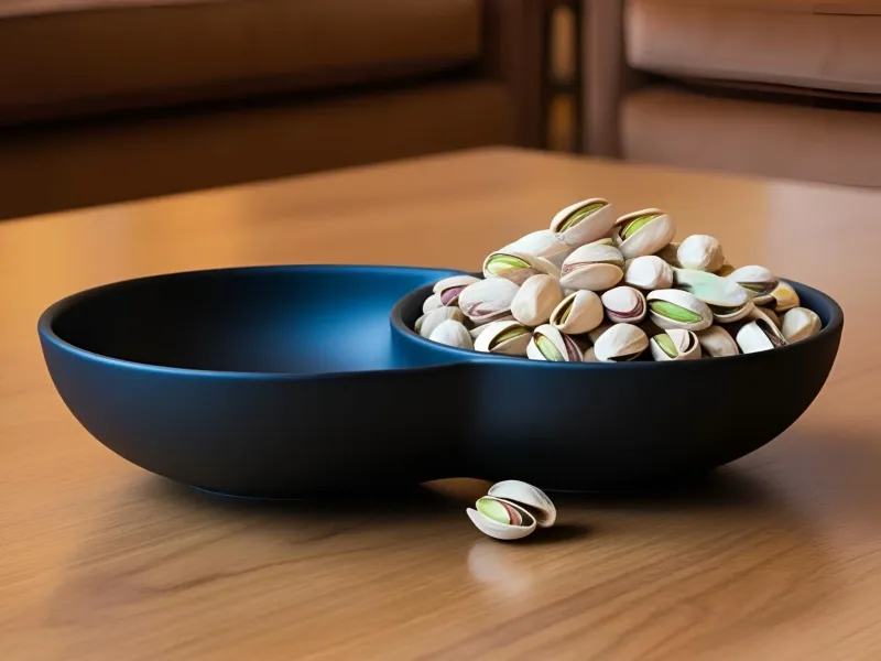 Design Snack Bowl With Two Compartments and Catchall Tray