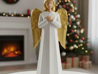 Christmas angel Low-poly