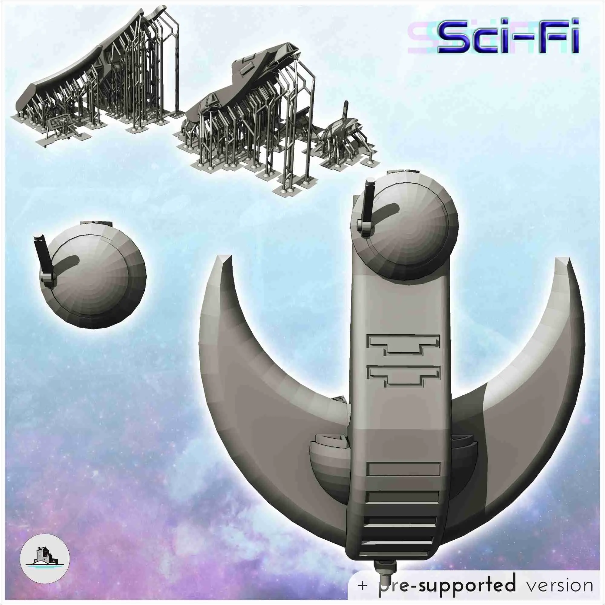 Tau recon spaceship with scout drone (6) - miniatures warham