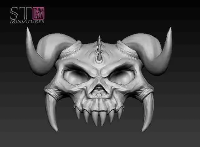 Other STL Download - Demon head for shoulder mod. 3by STMiniatures