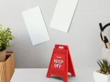 Funny Office Desk Signs, 3D Mini Floor Sign Set, 4 pcs.-6
