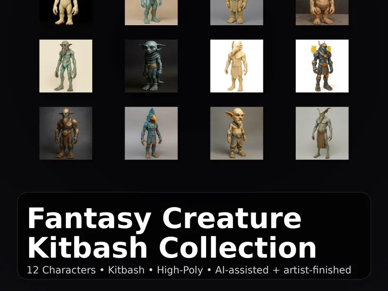 Fantasy Creature Kitbash Collection (High-Poly Character)