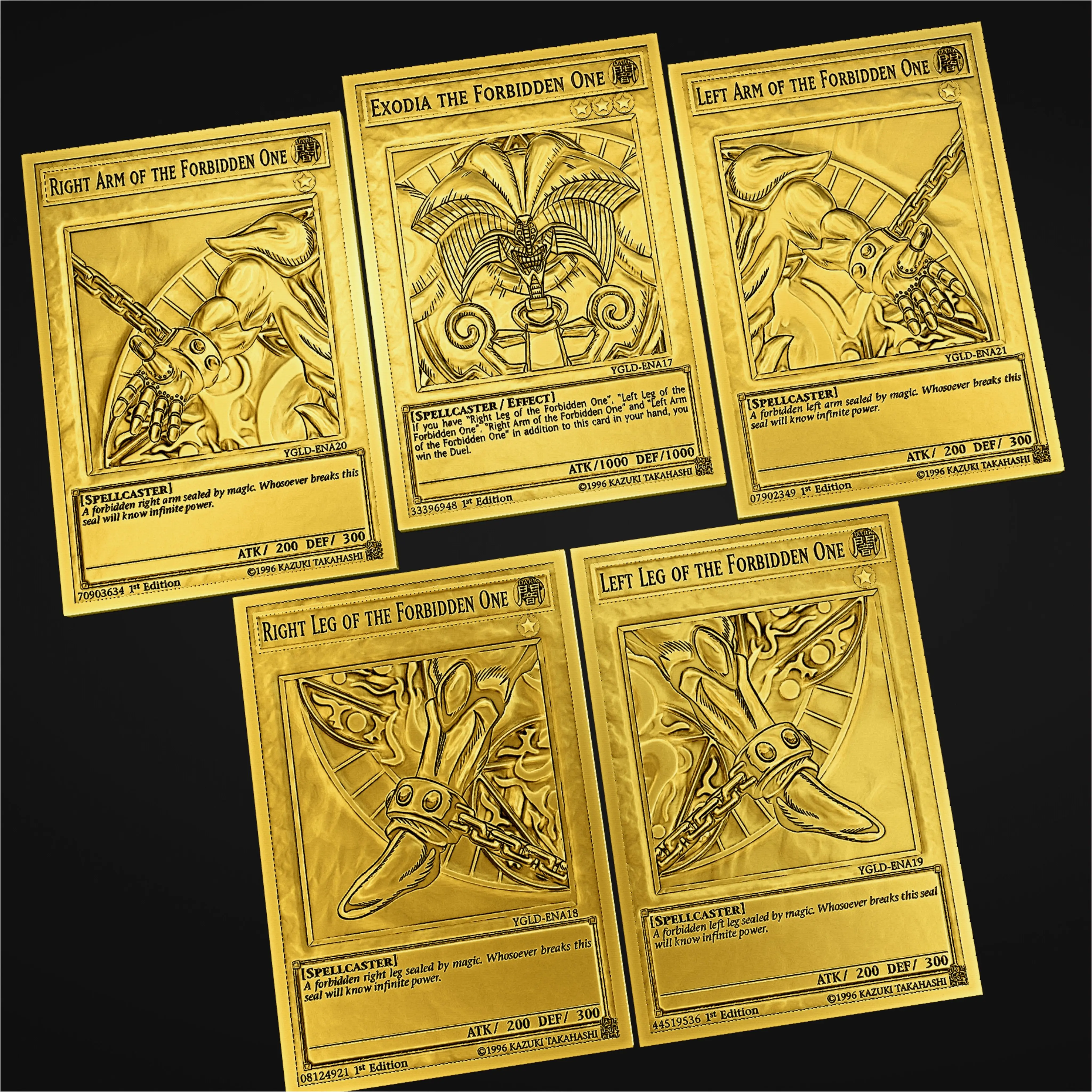 exodia yugioh cards Exodia the Forbidden One Set#1 (Anime Art) - 8 cards set