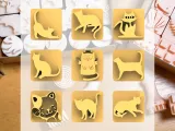 Ceramic Clay Stamp Set – Cats (9 Mini Stamps, 20 mm)-0