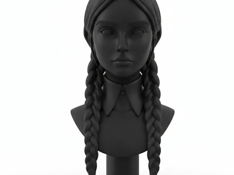 Gothic Braided Portrait Bust – Dark Aesthetic Sculpture