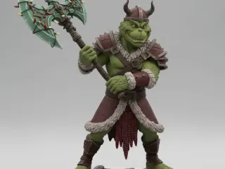 Grinch Big Axe Christmas warriror of blood