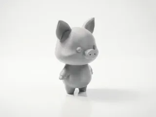 Cute Piggy Figurine Chibi Animal 3D Printable